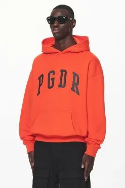 Pegador Hoodies|Layton Oversized Hoodie Washed Signal Red