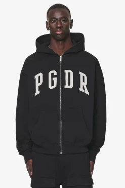 Pegador Hoodies|Zip Hoodies|Layton Oversized Sweat Jacket Black