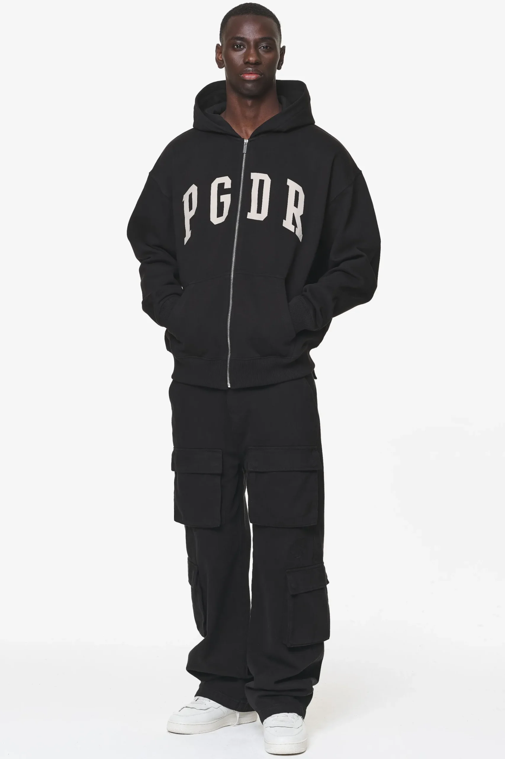 Pegador Hoodies|Zip Hoodies|Layton Oversized Sweat Jacket Black