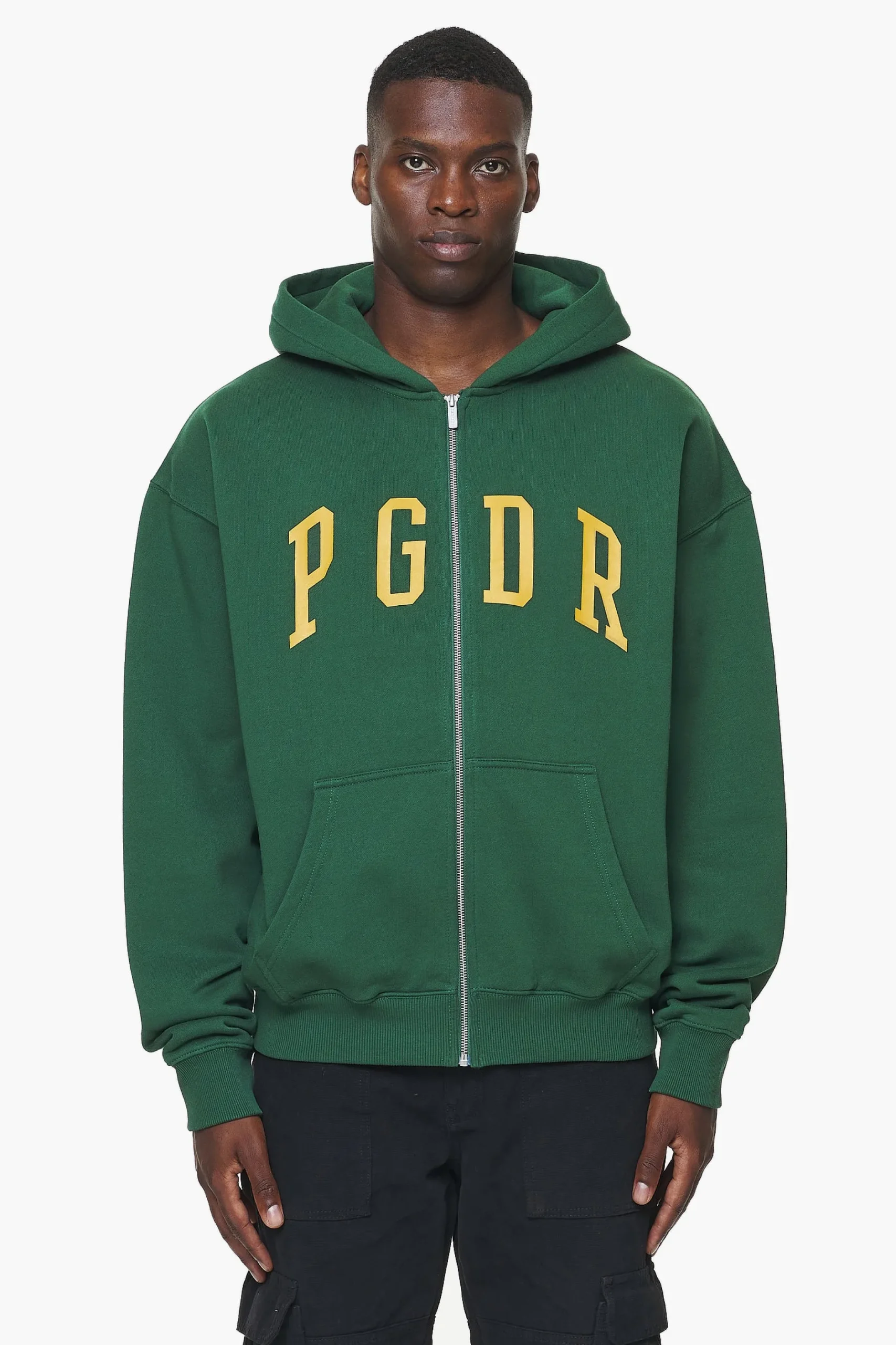 Pegador Hoodies|Zip Hoodies|Layton Oversized Sweat Jacket Vintage Washed British Green