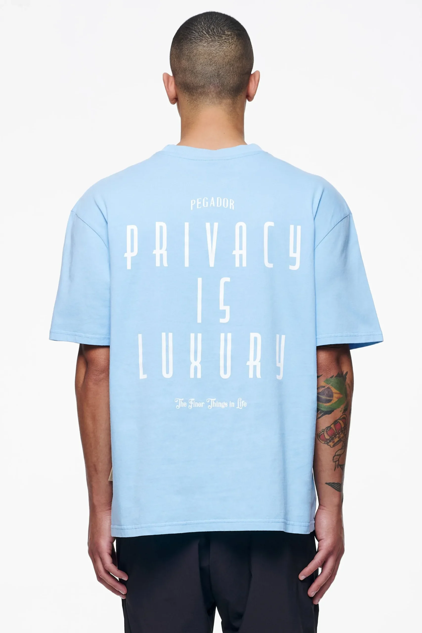 Pegador Tees|Leander Oversized Tee Vintage Washed Riviera Blue