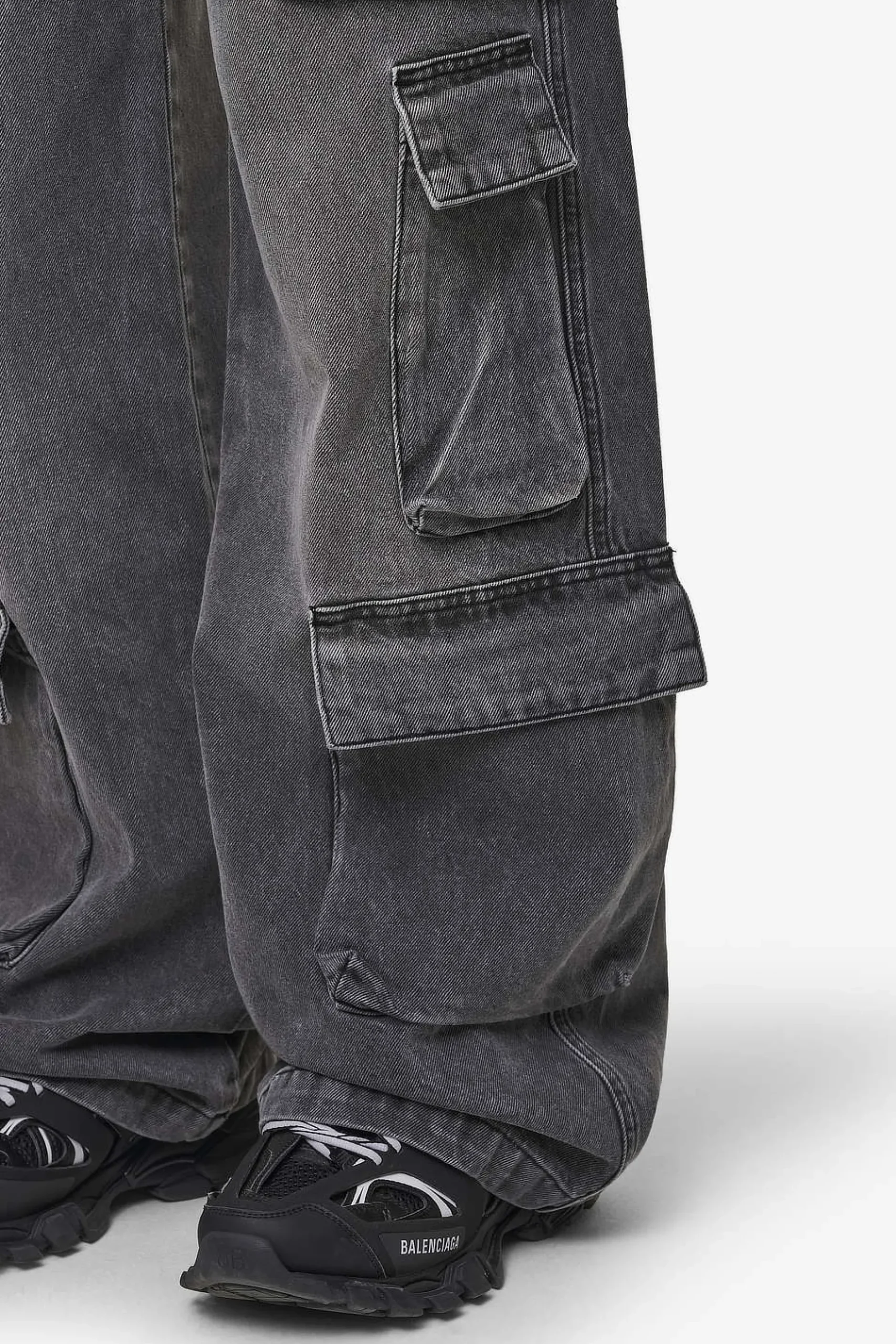 Pegador Jeans|Leli High Waist Cargo Jeans Washed Deep Grey