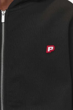 Pegador Hoodies|Zip Hoodies|Leono Boxy Sweat Jacket Washed Black