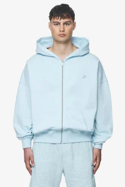 Pegador Hoodies|Zip Hoodies|Leono Boxy Sweat Jacket Baby Blue Washed baby blue