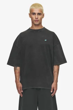 Pegador Tees|Leono Boxy Tee Sky Blue Gum Vintage black