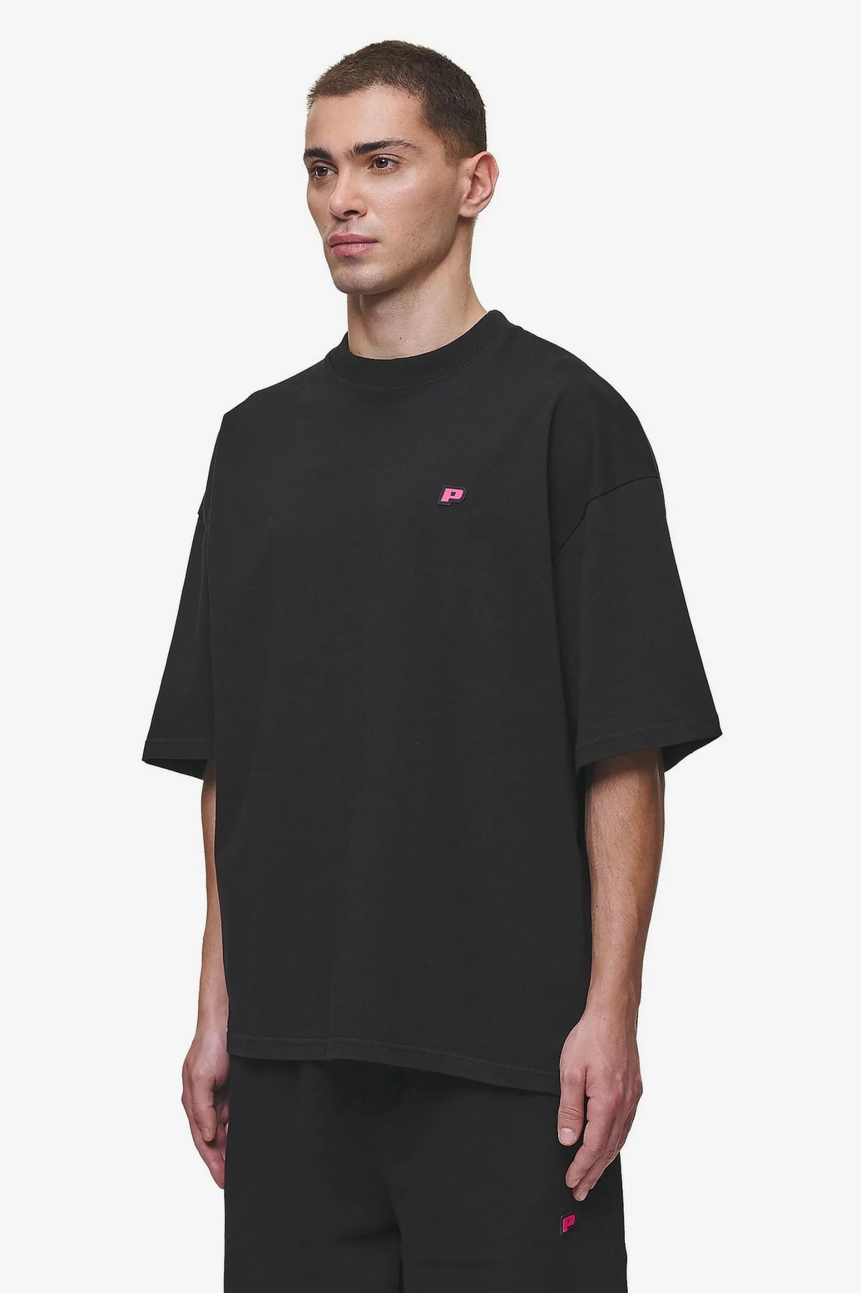 Pegador Tees|Leono Boxy Tee Washed Black Virtual Pink Gum