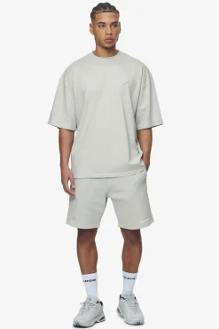 Pegador Tees|Leono Boxy Tee Baby Blue Washed pearl grey