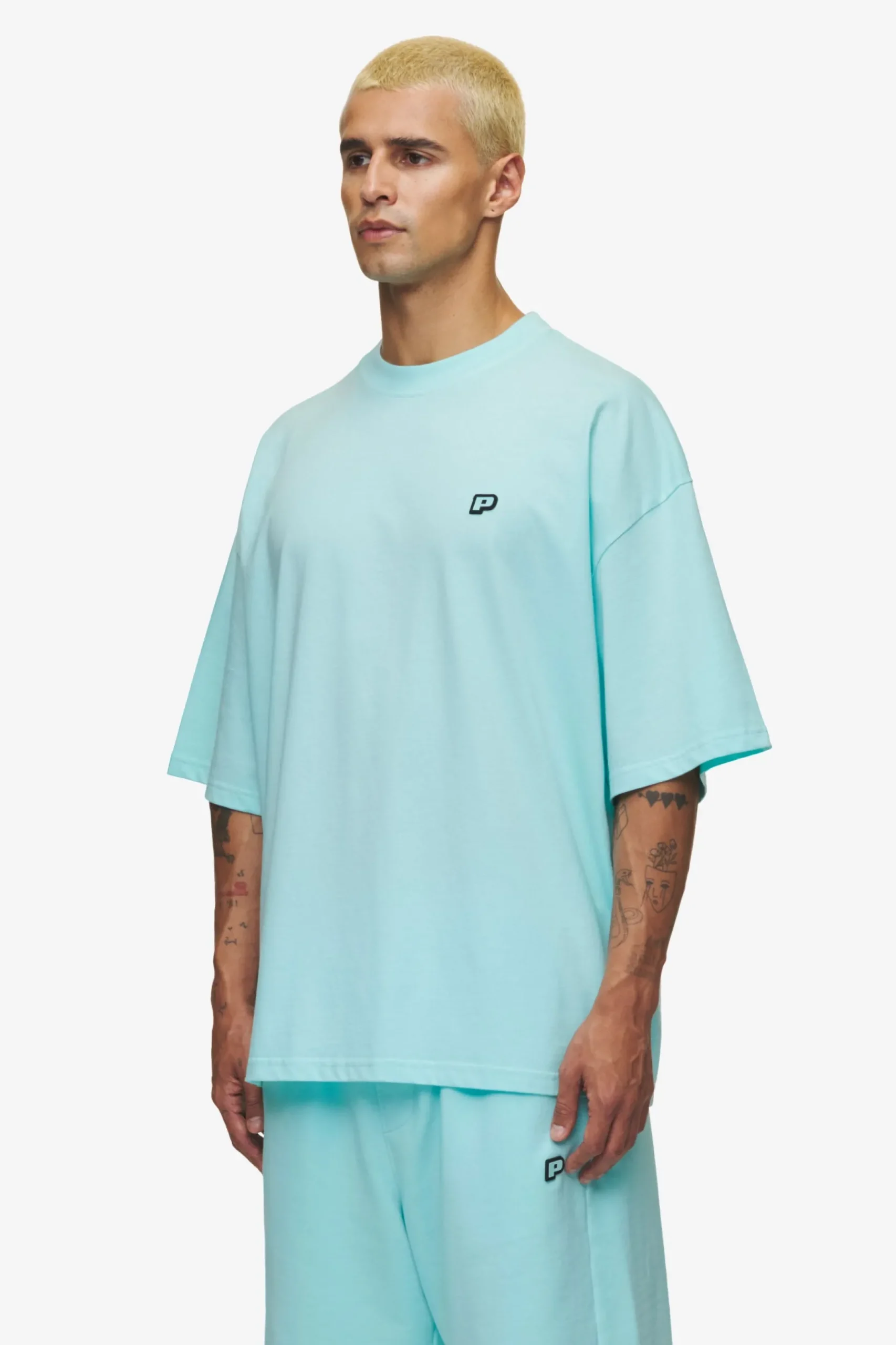 Pegador Tees|Leono Boxy Tee Sky Blue Gum Washed sky blue