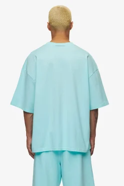 Pegador Tees|Leono Boxy Tee Sky Blue Gum Washed sky blue