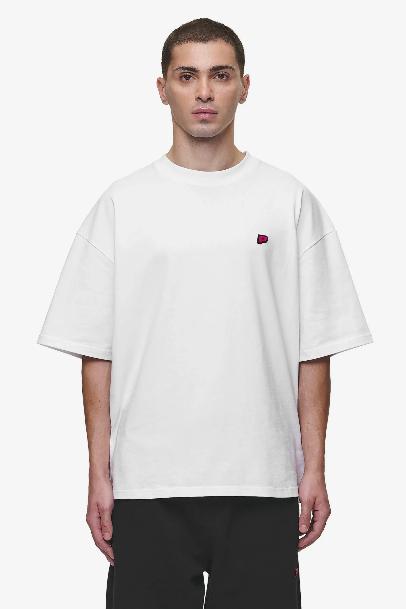 Pegador Tees|Leono Boxy Tee White Virtual Pink Gum