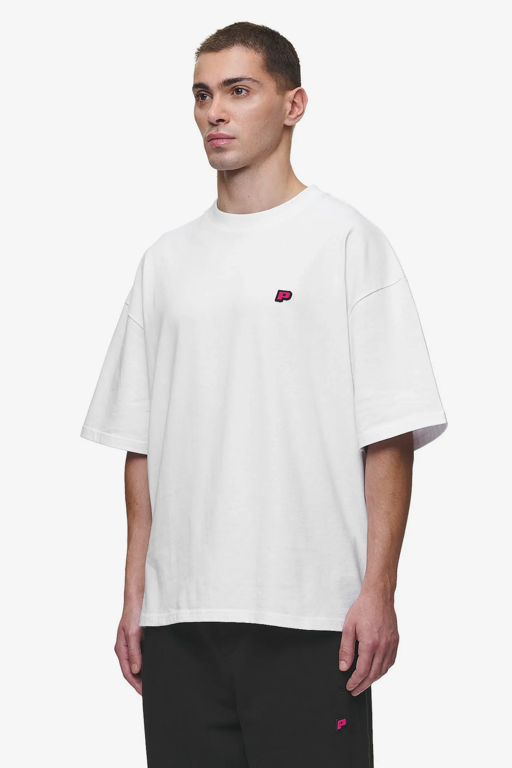Pegador Tees|Leono Boxy Tee White Virtual Pink Gum
