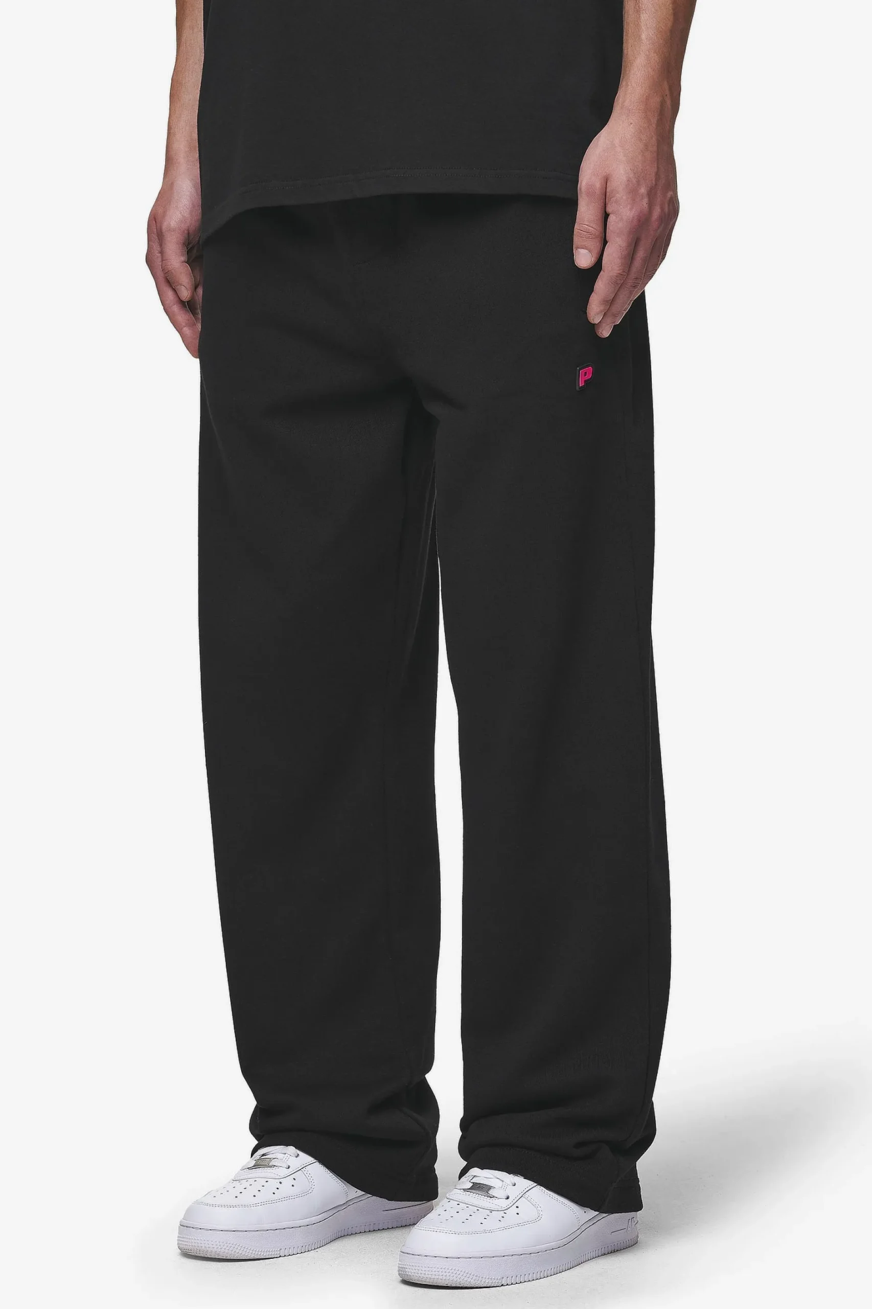 Pegador Pants & Joggers|Leono Loose Sweat Pants Washed Black Virtual Pink Gum