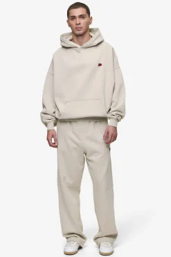 Pegador Pants & Joggers|Leono Loose Sweat Pants Washed Light Beige Virtual Pink Gum