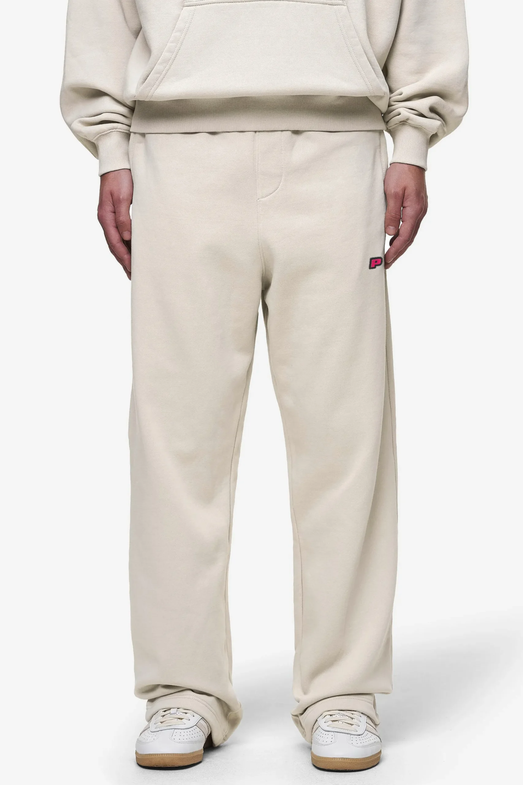 Pegador Pants & Joggers|Leono Loose Sweat Pants Washed Light Beige Virtual Pink Gum