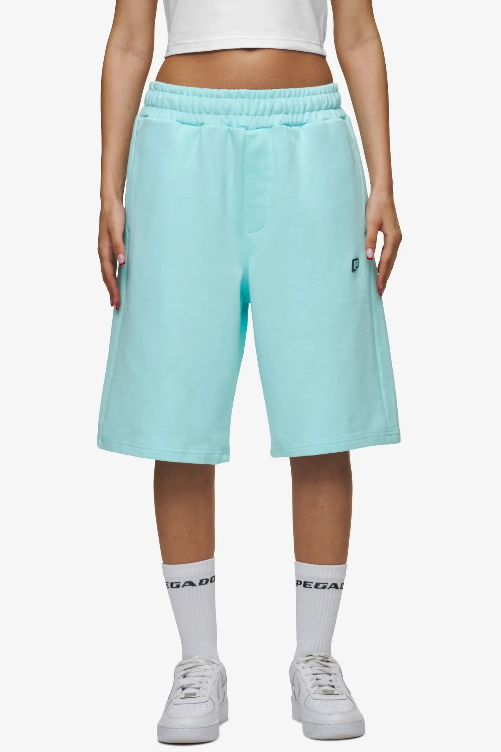 Pegador Shorts|Leono Overknee Heavy Sweat Shorts Gum Washed sky blue