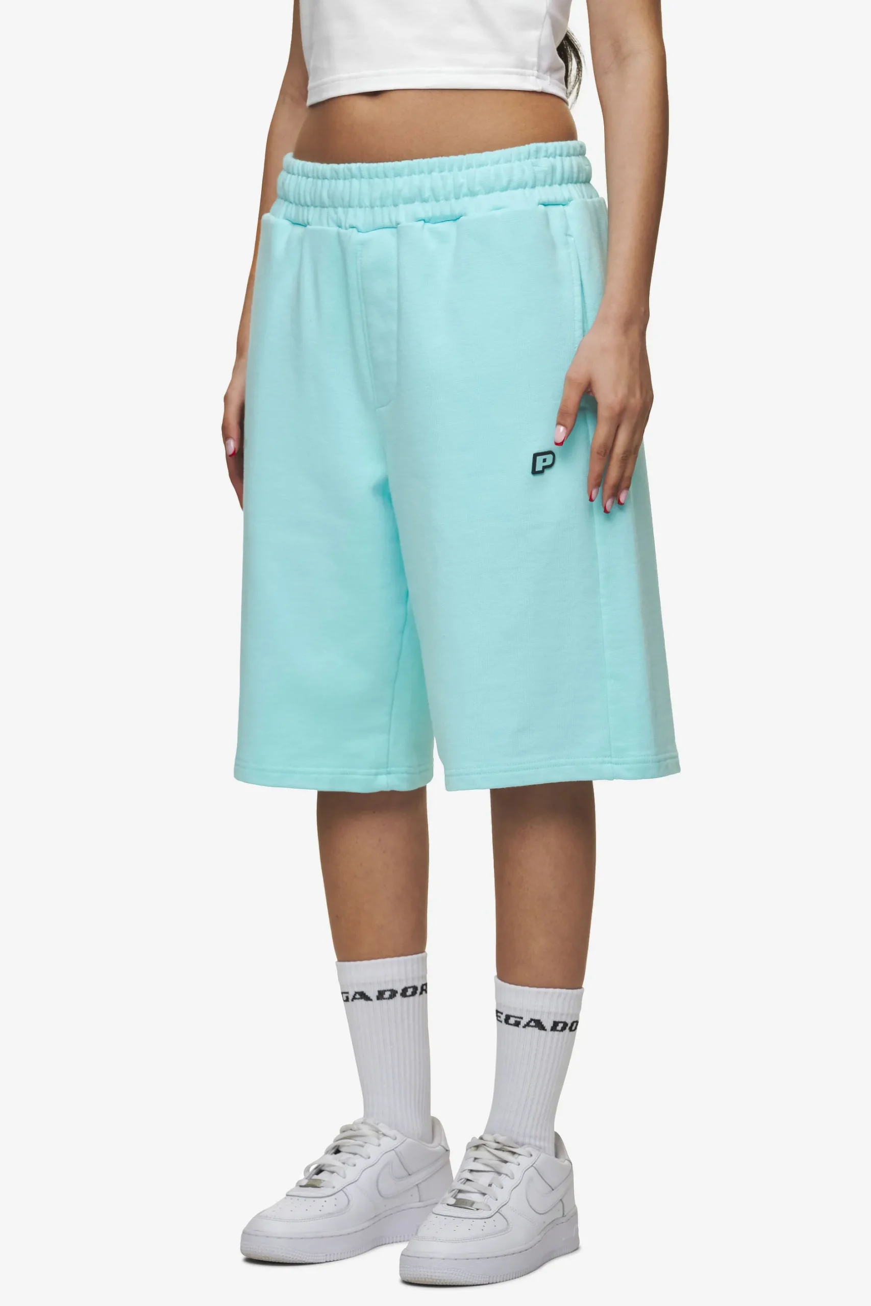 Pegador Shorts|Leono Overknee Heavy Sweat Shorts Gum Washed sky blue