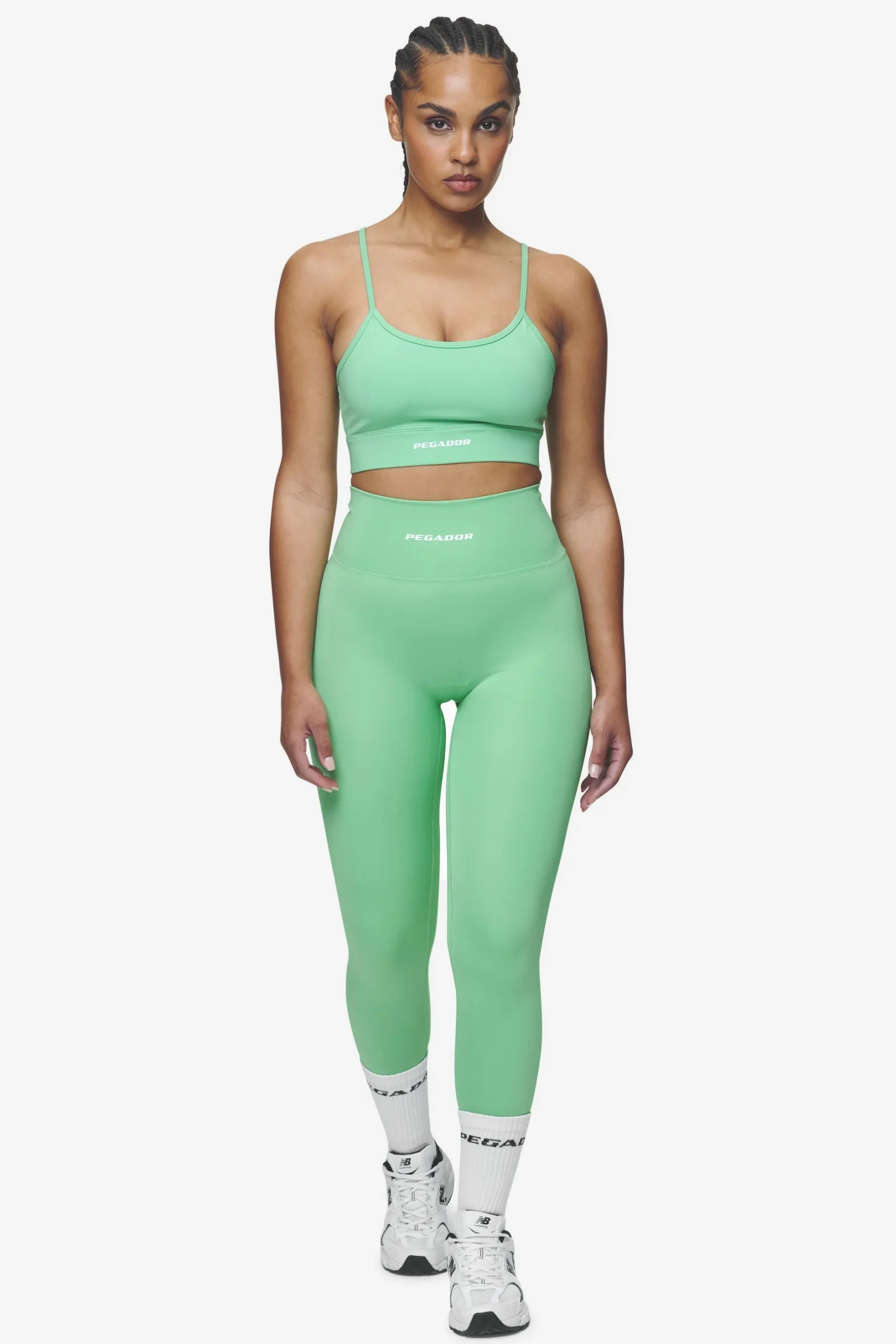 Pegador Leggings|Leya Leggings White Peppermint green