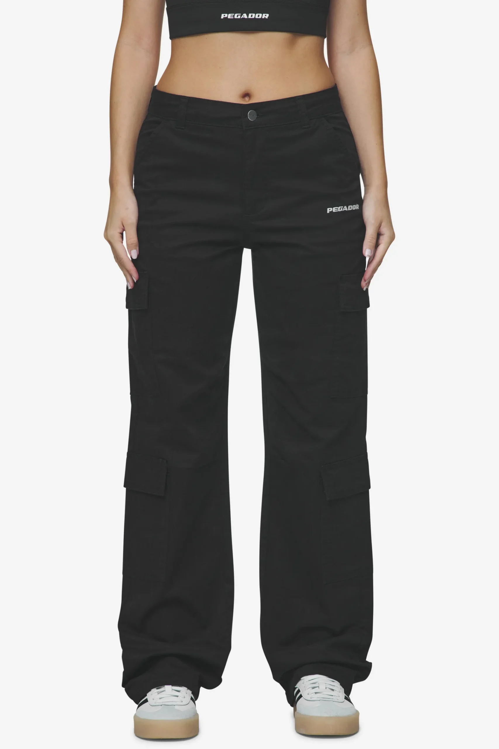 Pegador Pants|Lia Wide Cargo Pants Black