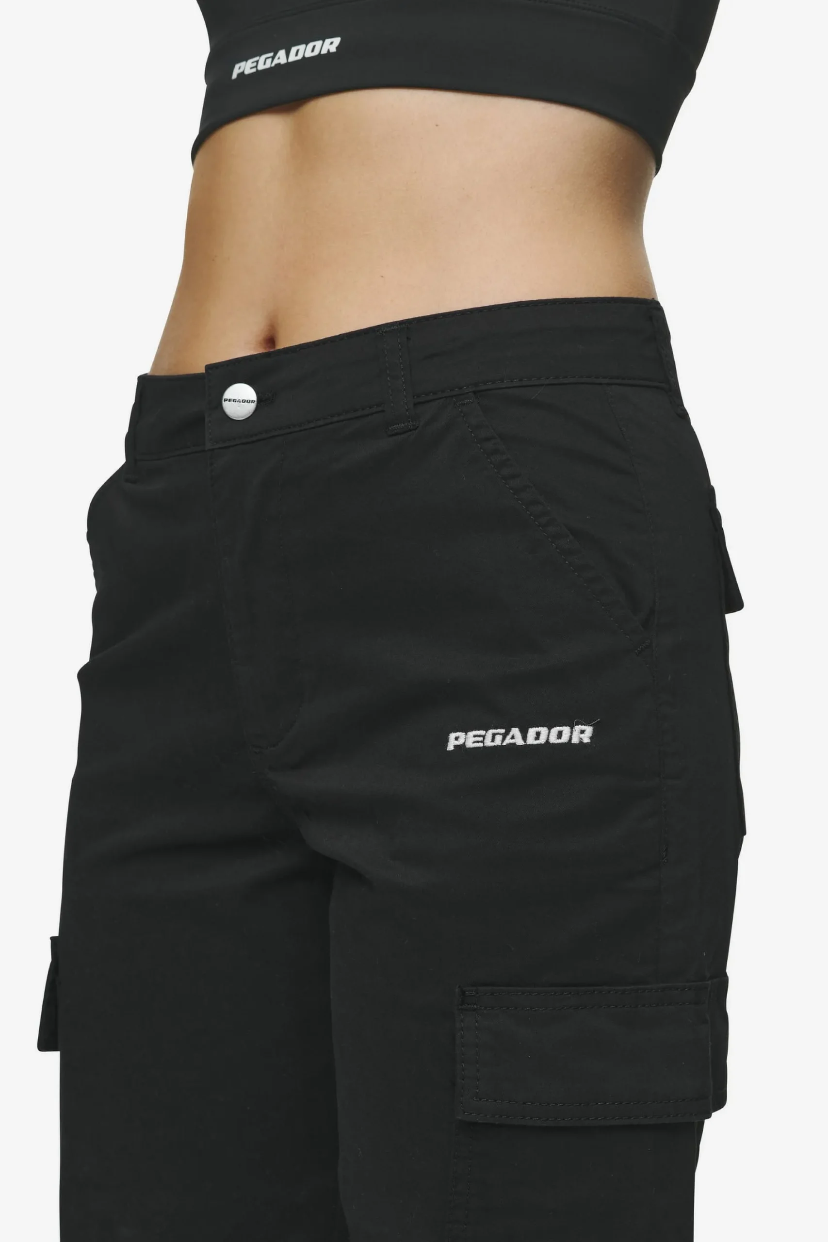 Pegador Pants|Lia Wide Cargo Pants Black