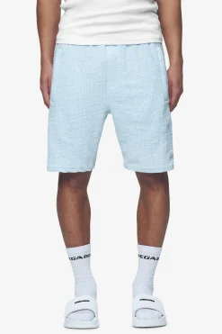 Pegador Shorts|Libco Structured Knit Shorts Baby blue