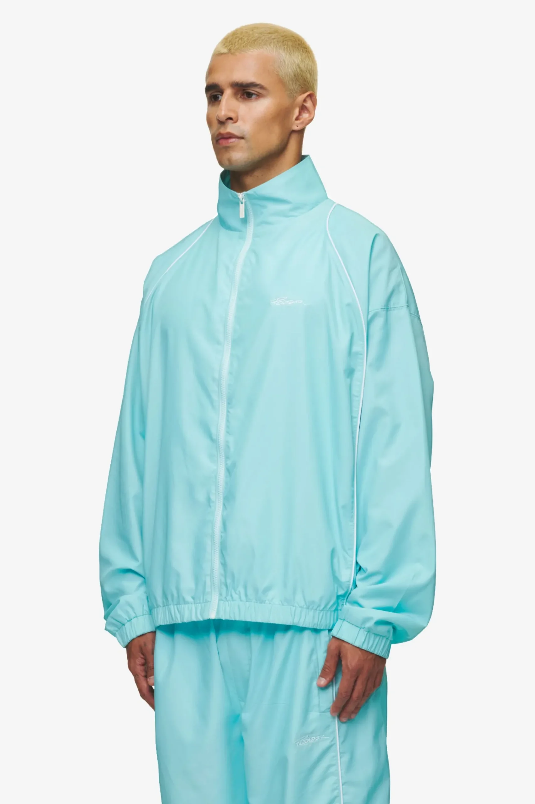 Pegador Track Jackets|Lincoln Boxy Track Jacket Sky Blue