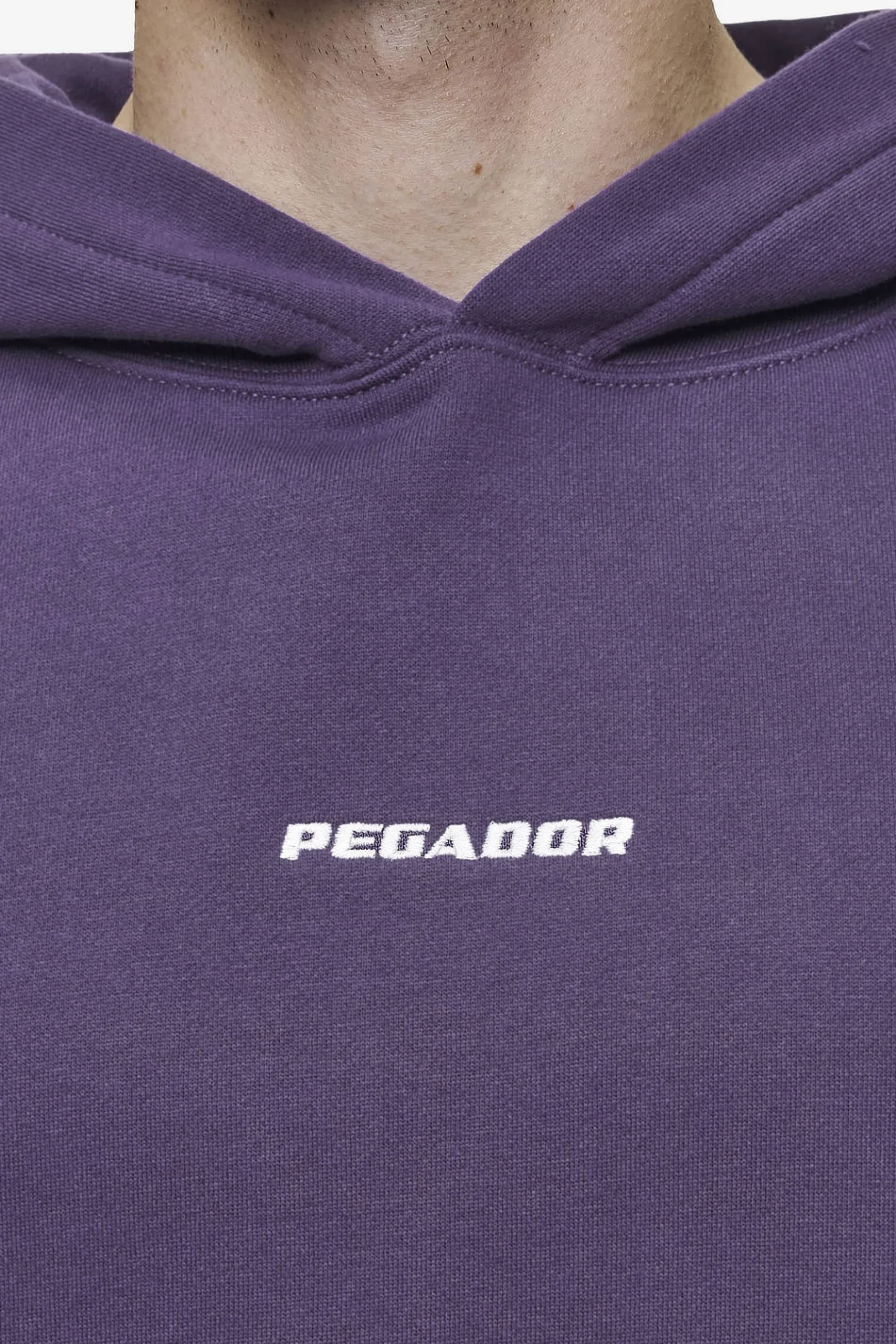 Pegador Hoodies|Logo Boxy Hoodie Washed Deep Purple