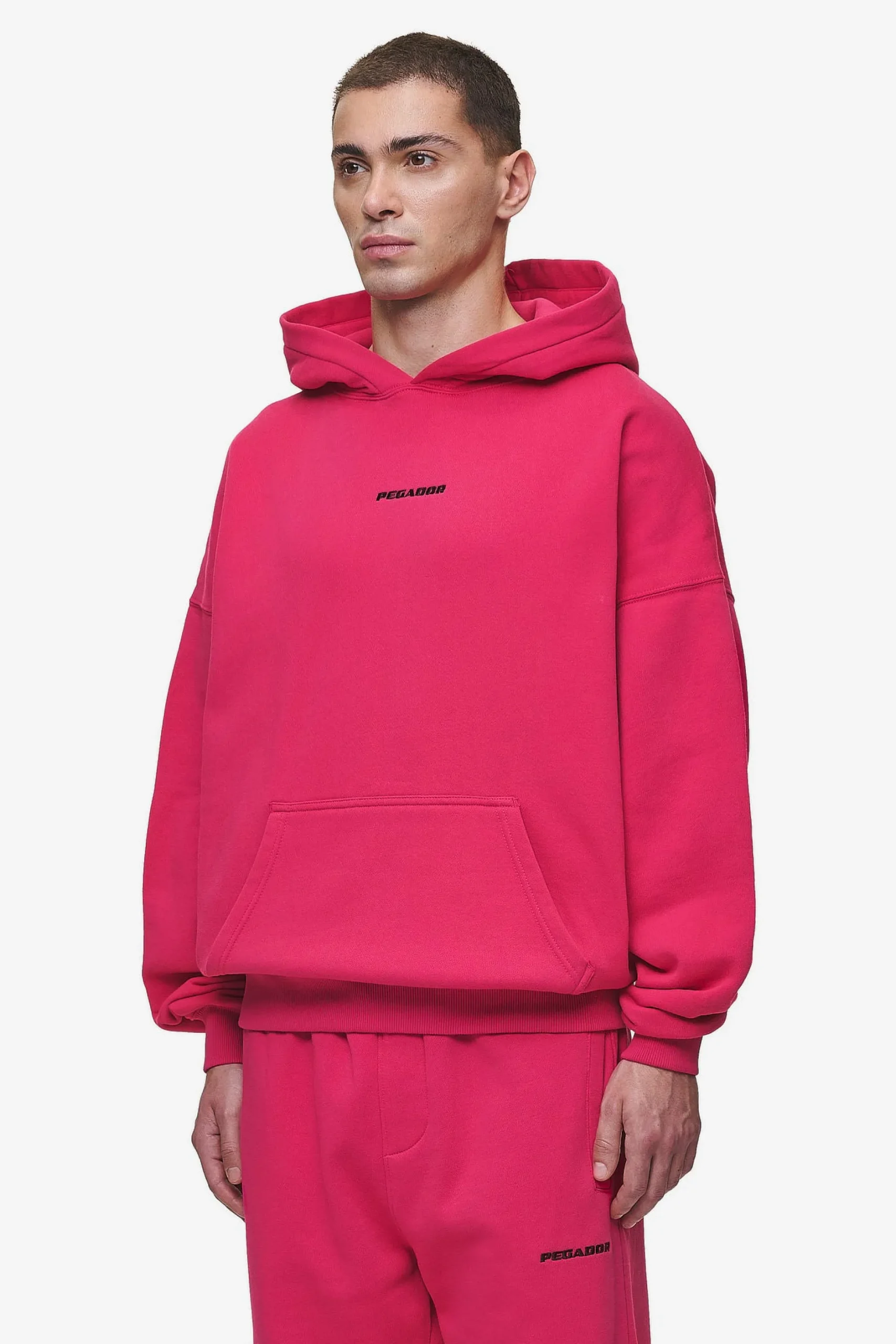 Pegador Hoodies|Logo Boxy Hoodie Washed Virtual Pink