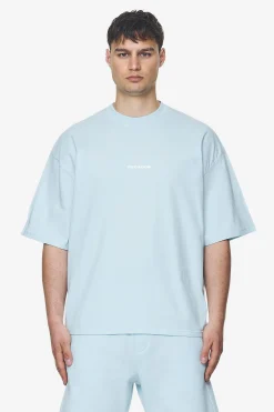 Pegador Tees|Logo Boxy Tee White Gum Washed baby blue