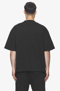 Pegador Tees|Logo Boxy Tee White Gum Washed black