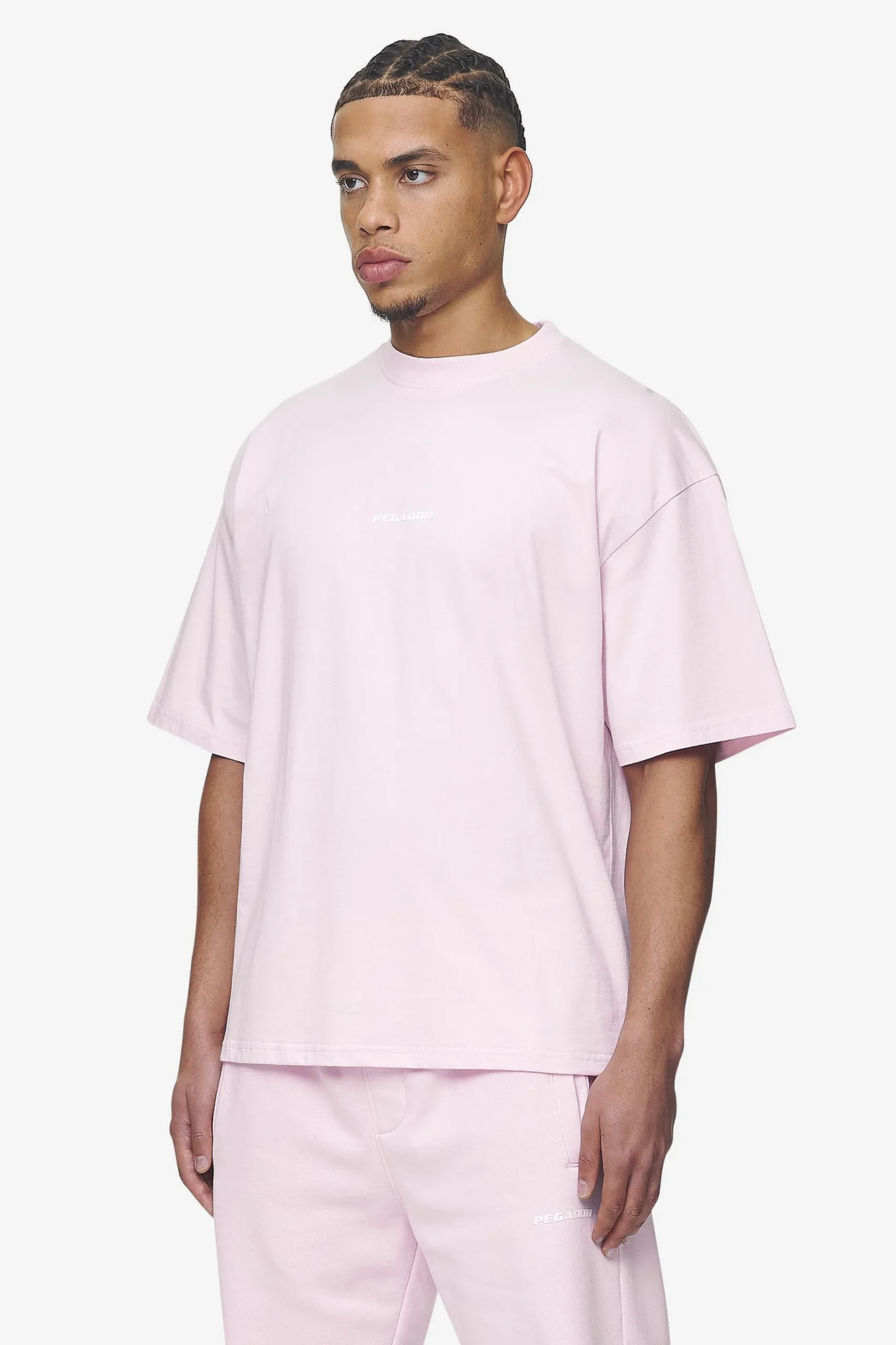 Pegador Tees|Logo Boxy Tee White Gum Washed bubblegum