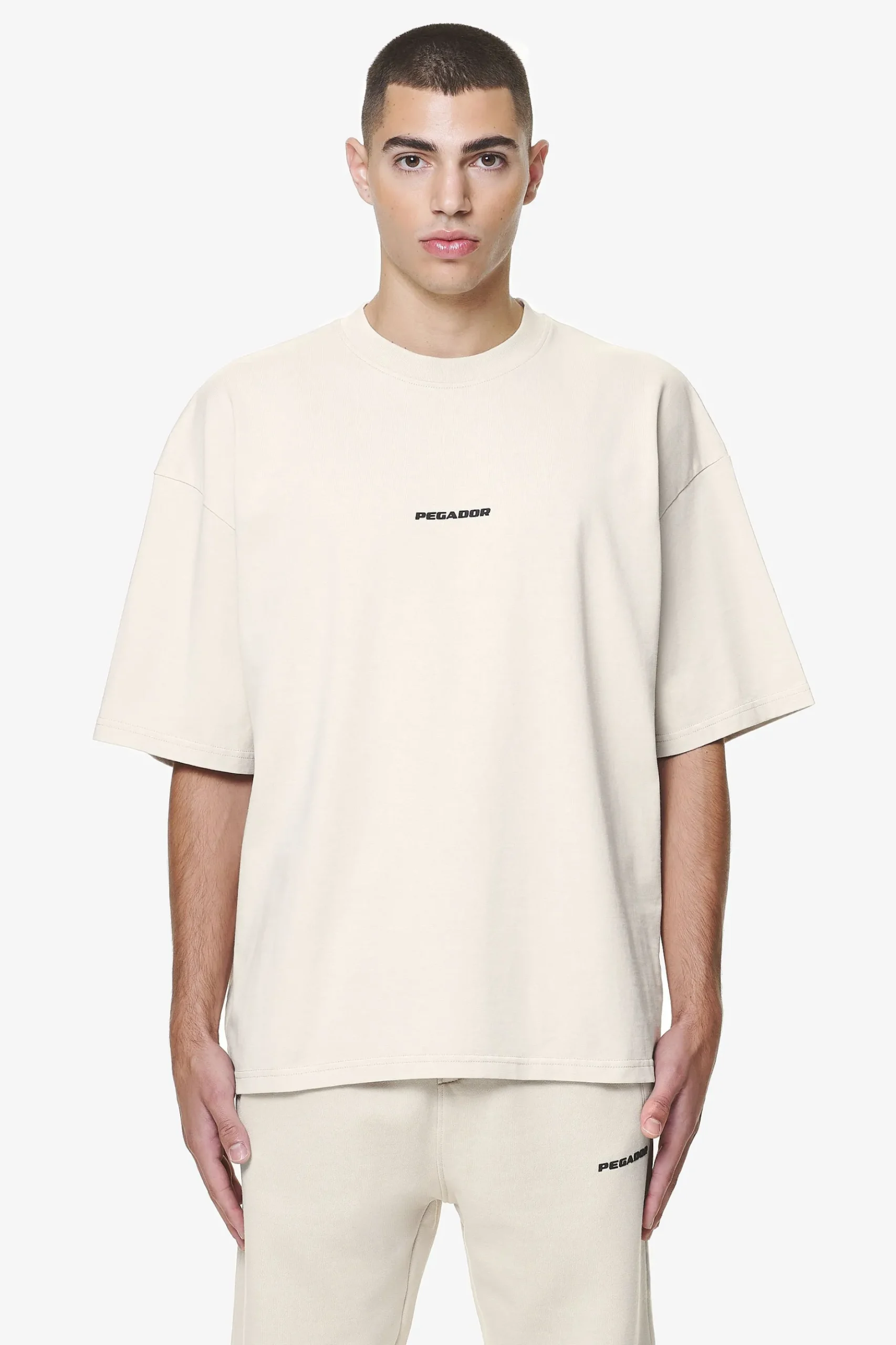 Pegador Tees|Logo Boxy Tee Gum Washed dust cream