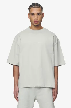 Pegador Tees|Logo Boxy Tee White Gum Washed pearl grey