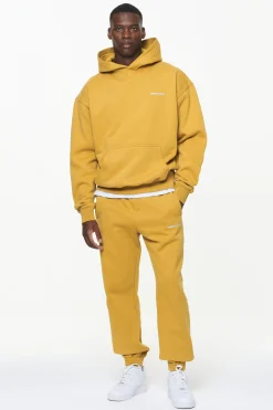 Pegador Pants & Joggers|Logo Heavy Sweat Jogger Vintage washed mustard