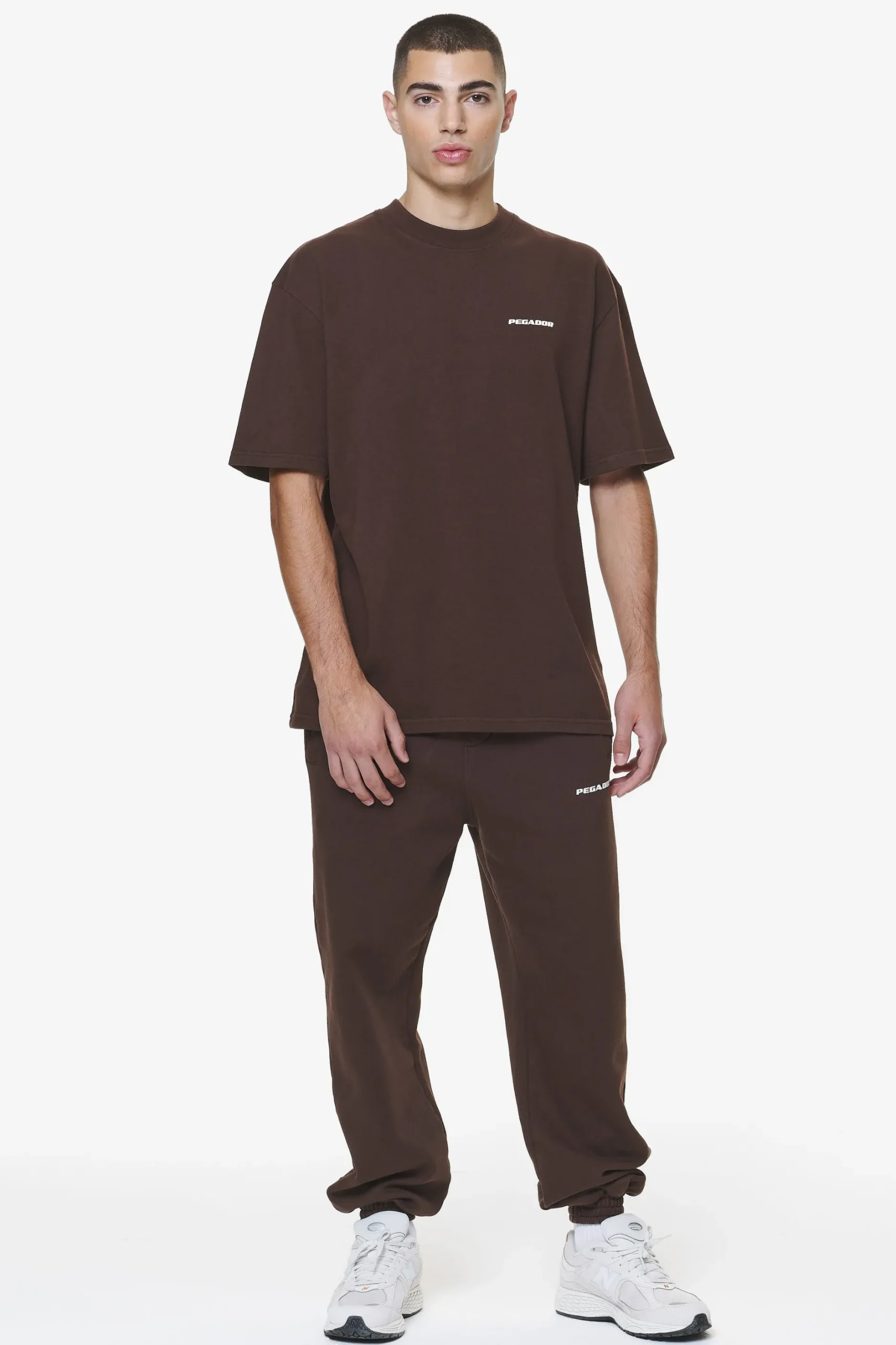 Pegador Pants & Joggers|Logo Heavy Sweat Jogger Gum Washed oak brown