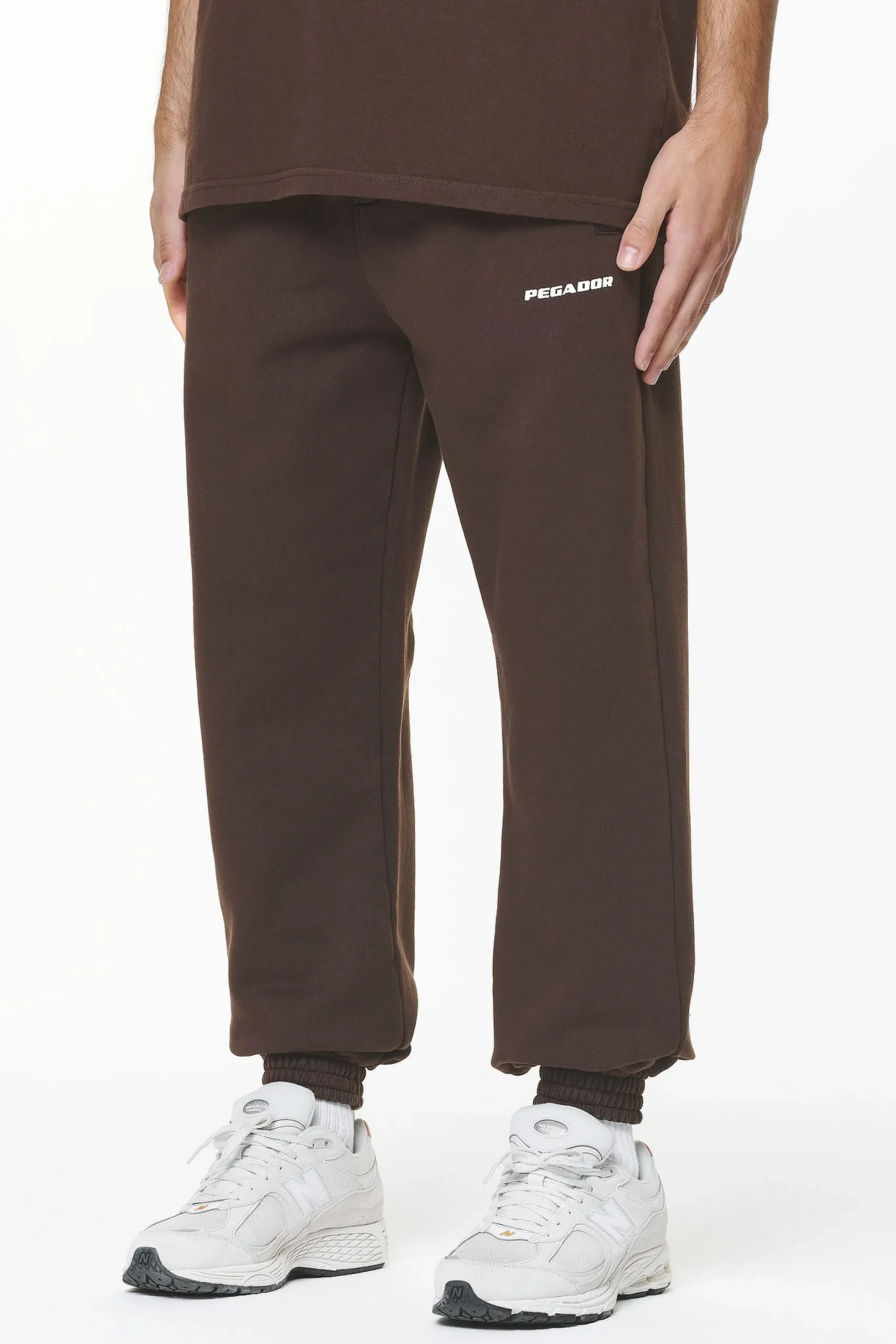 Pegador Pants & Joggers|Logo Heavy Sweat Jogger Gum Washed oak brown