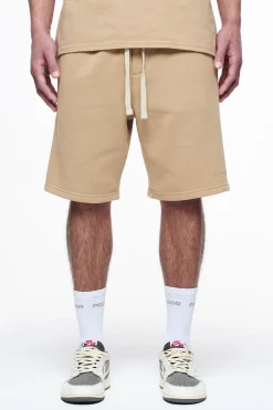 Pegador Shorts|Logo Heavy Sweat Shorts Vintage Washed Espresso Gum