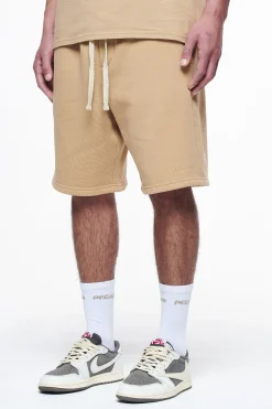 Pegador Shorts|Logo Heavy Sweat Shorts Vintage Washed Espresso Gum