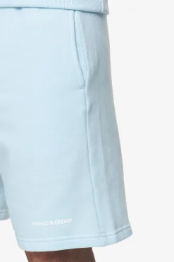 Pegador Shorts|Logo Heavy Sweat Shorts White Gum Washed baby blue