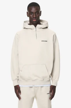 Pegador Hoodies|Logo Oversized Halfzip Hoodie Washed Dust Cream Gum