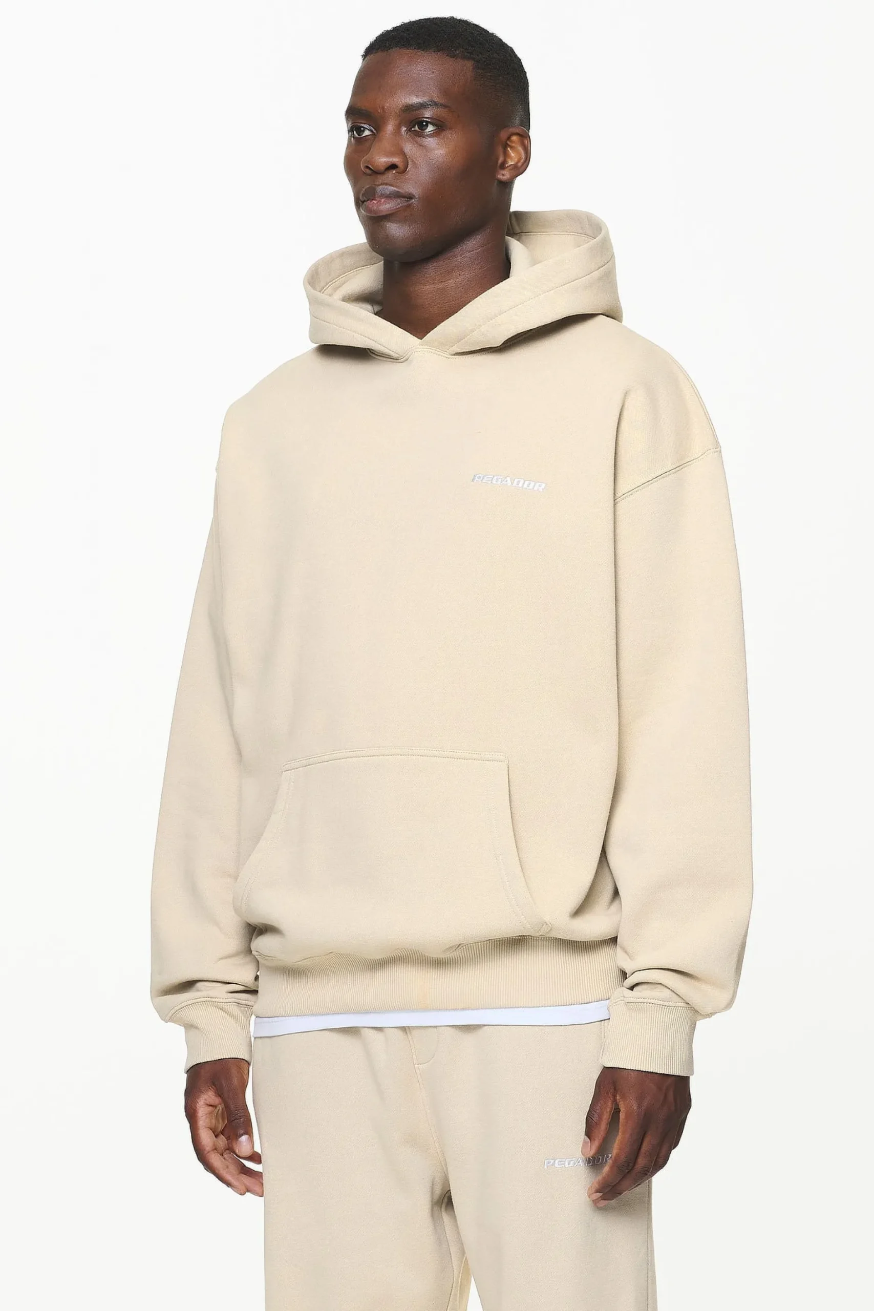Pegador Hoodies|Logo Oversized Hoodie Vintage washed kingdom beige