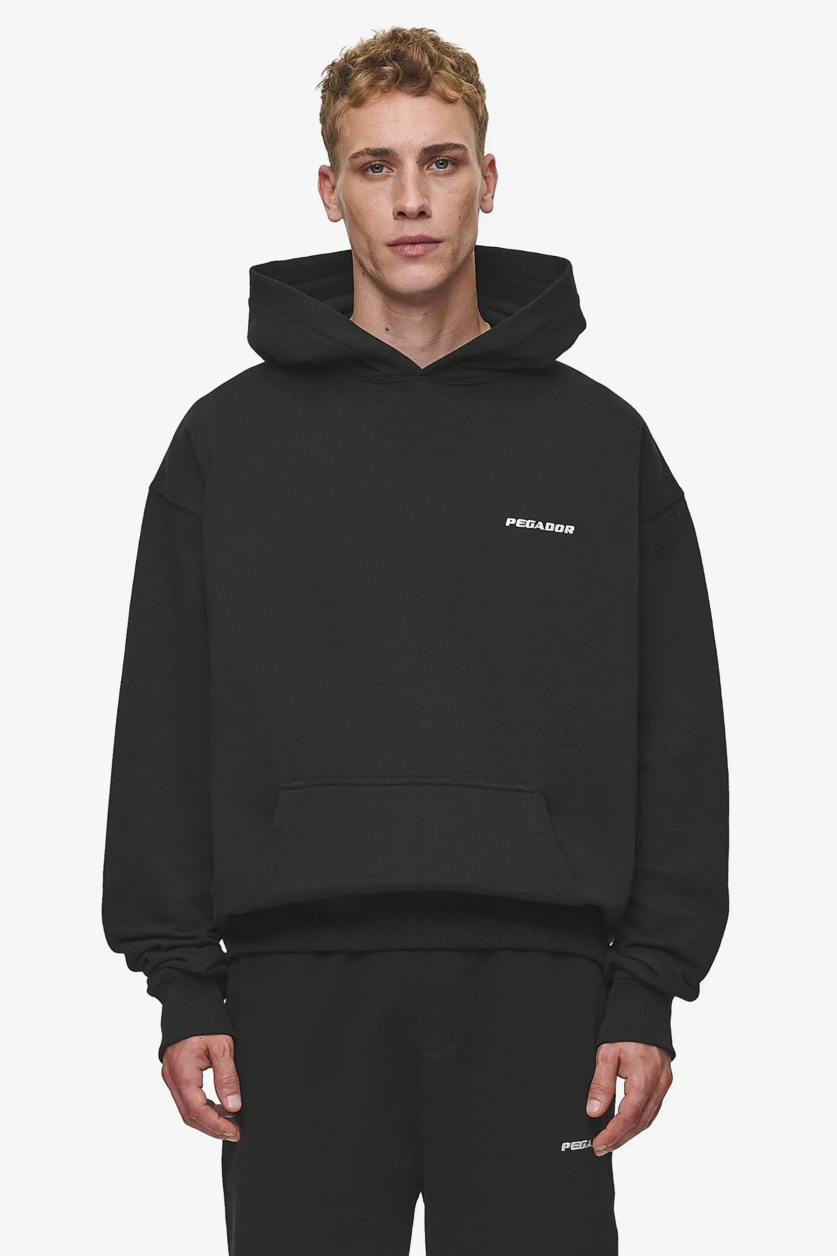 Pegador Hoodies|Logo Oversized Hoodie Washed Black