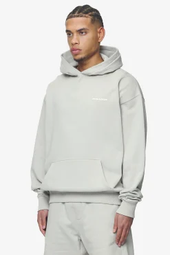 Pegador Hoodies|Logo Oversized Hoodie White Gum Washed pearl grey