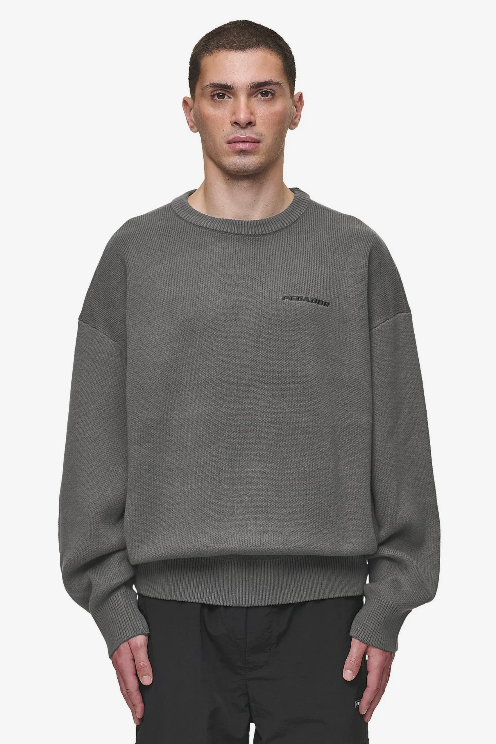 Pegador Sweaters|Knitwear|Logo Oversized Knit Sweater Anthracite