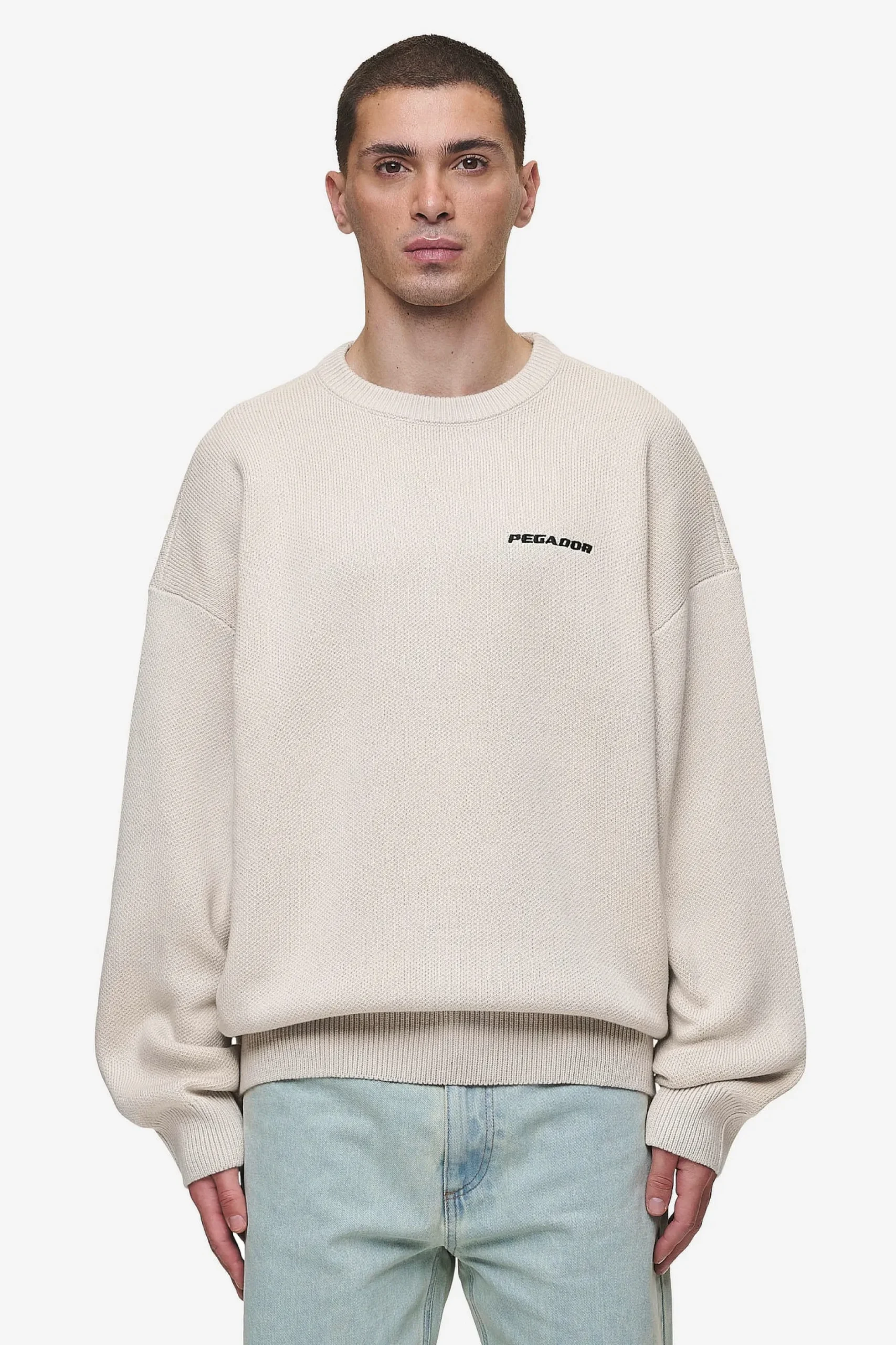Pegador Sweaters|Knitwear|Logo Oversized Knit Sweater Light Beige
