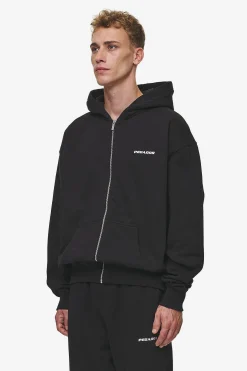 Pegador Hoodies|Zip Hoodies|Logo Oversized Sweat Jacket Washed Black