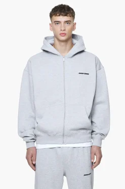 Pegador Hoodies|Zip Hoodies|Logo Oversized Sweat Jacket Grey melange