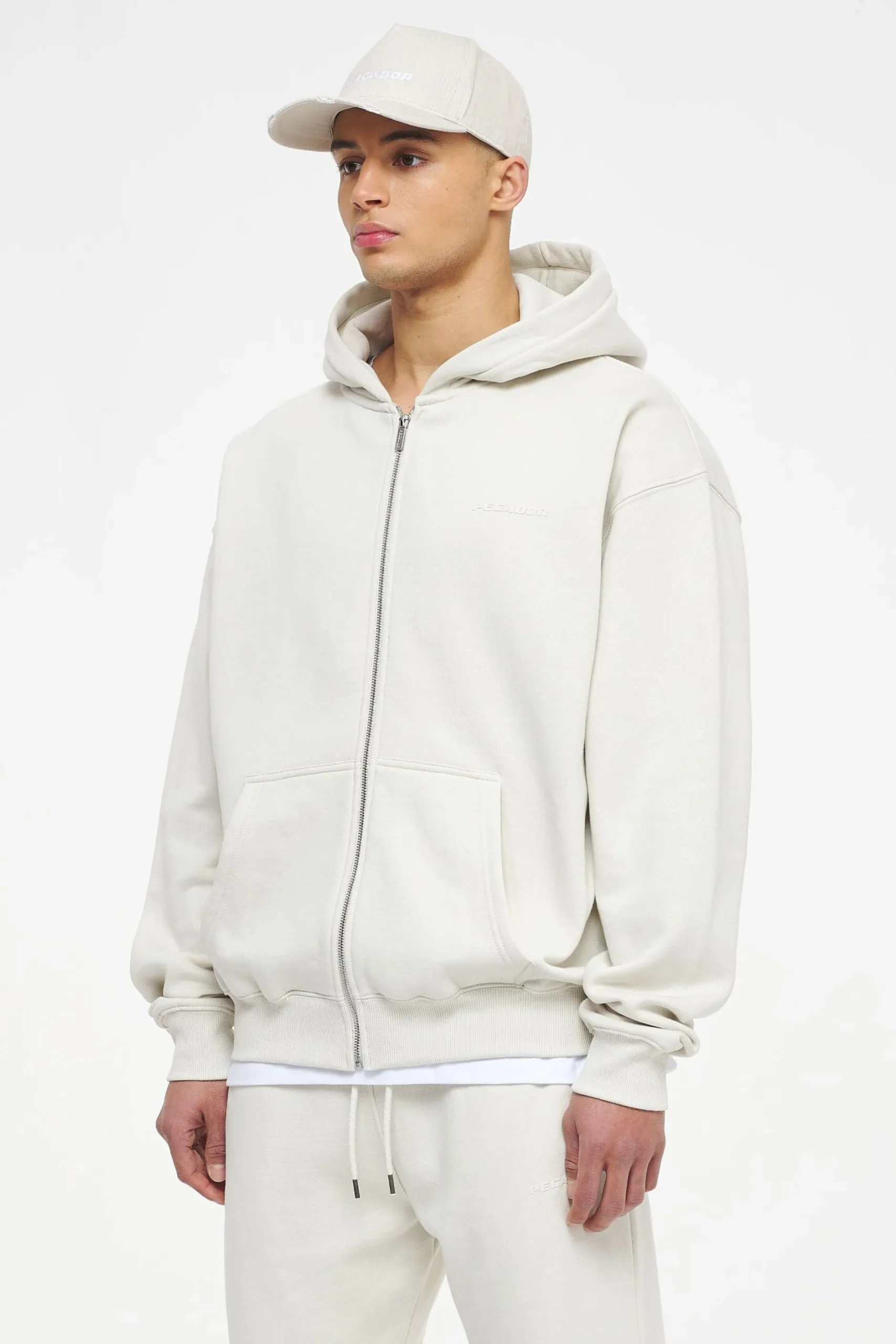 Pegador Hoodies|Zip Hoodies|Logo Oversized Sweat Jacket Gum Vintage washed angels cream