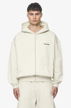 Pegador Hoodies|Zip Hoodies|Logo Oversized Sweat Jacket Black Gum Washed salty cream