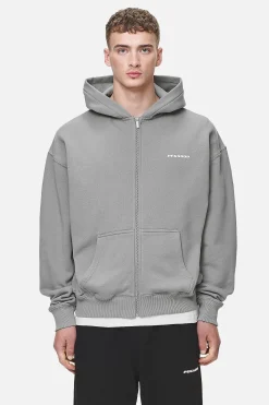 Pegador Hoodies|Zip Hoodies|Logo Oversized Sweat Jacket White Gum Washed cool grey