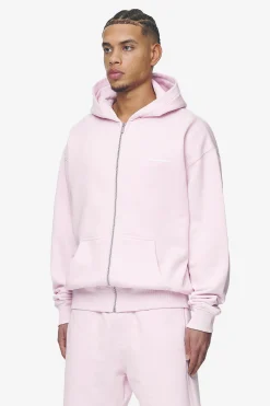 Pegador Hoodies|Zip Hoodies|Logo Oversized Sweat Jacket White Gum Washed bubblegum